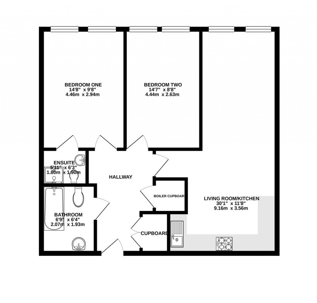 Floorplans For Barge Arm, Gloucester Docks