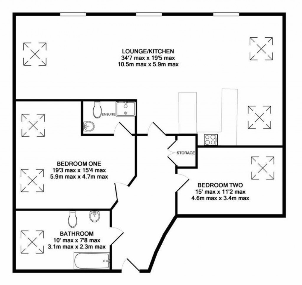 Floorplans For Double Reynolds, The Docks, Gloucester