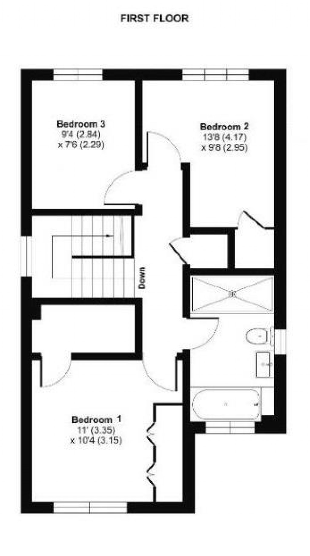 Floorplans For Lasne Crescent, Brockworth, Gloucester