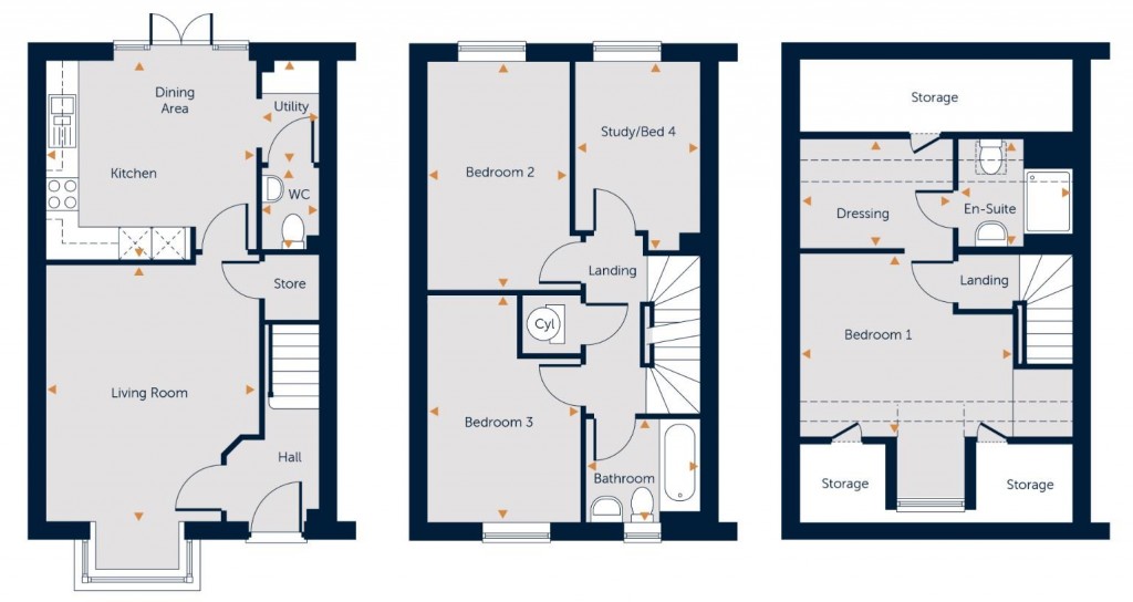 Floorplans For Priory Meadows, Hempsted Lane, Gloucester