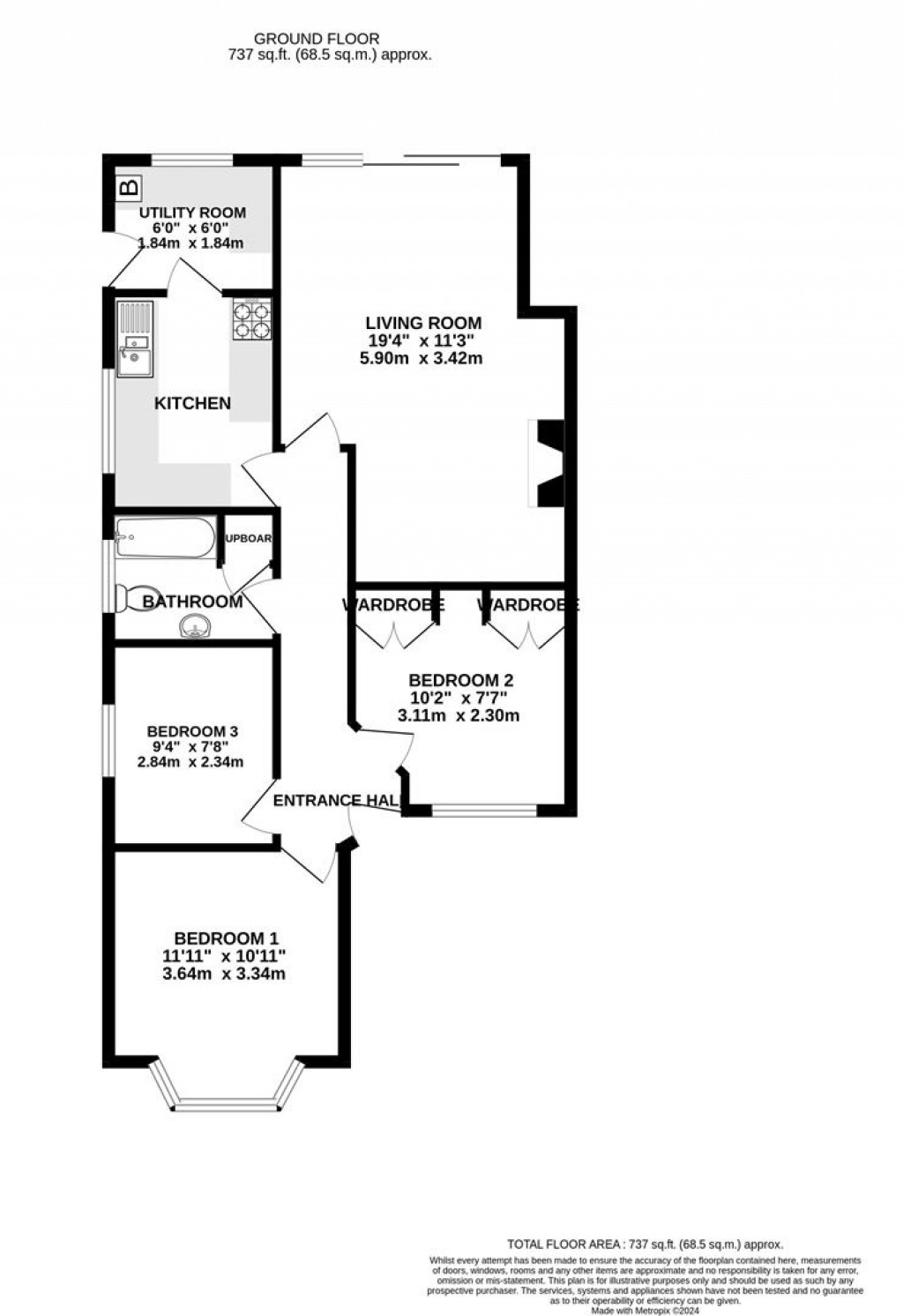 Floorplans For Conway Road, Hucclecote, Gloucester