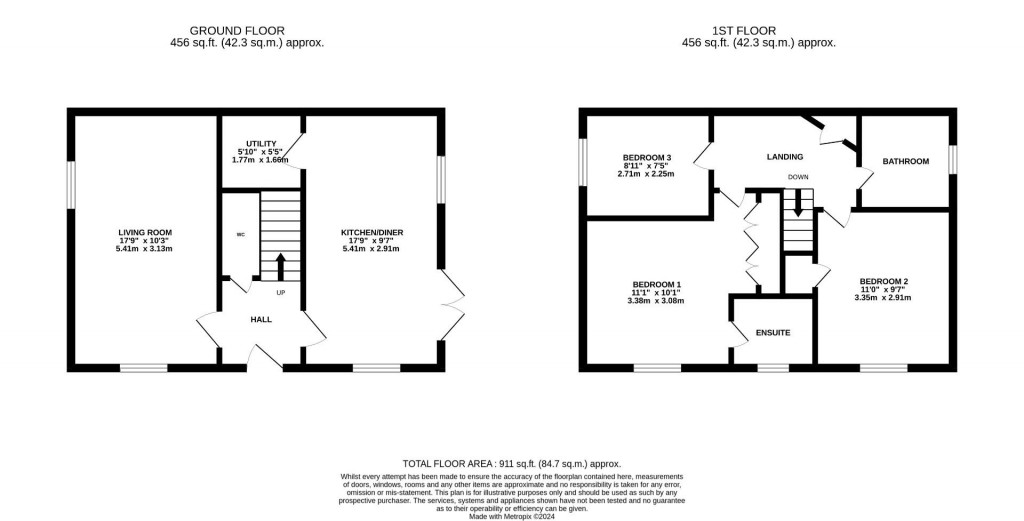 Floorplans For Bedford Way, Hildersey, Ross On Wye