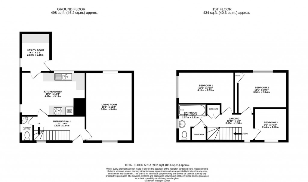 Floorplans For Dudbridge Hill, Stroud