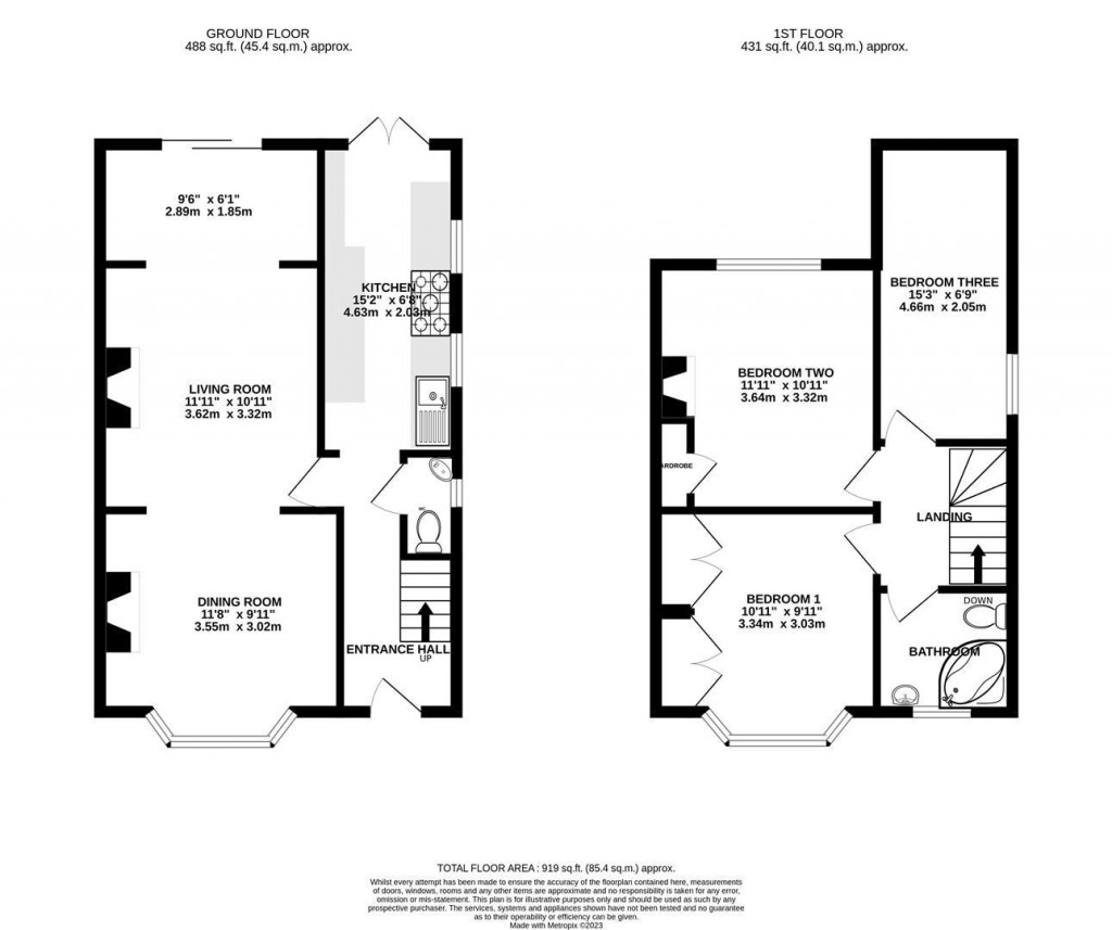 Floorplans For Elmgrove Road, Hucclecote, Gloucester