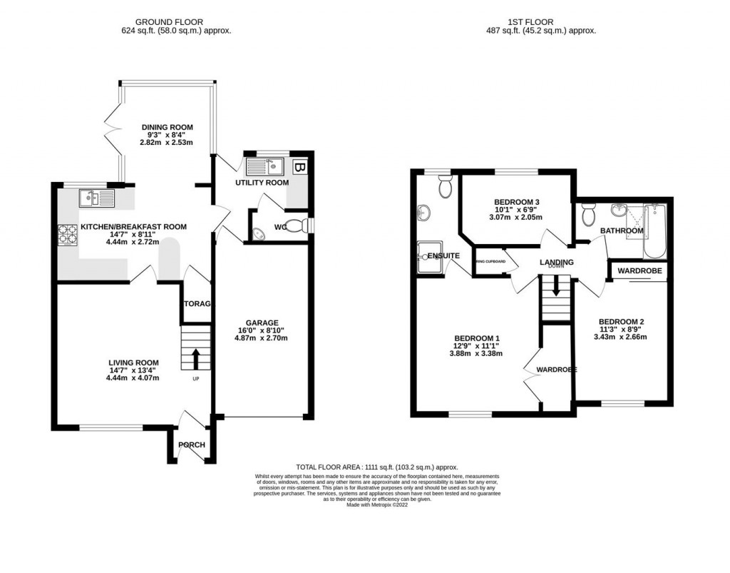 Floorplans For Berkeley Close, Hucclecote, Gloucester