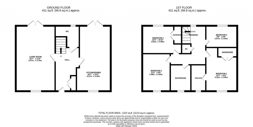 Floorplans For Willow Walk, Lea, Ross-On-Wye