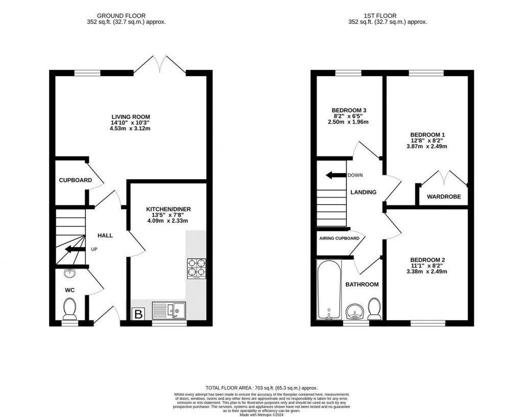 Floorplans For Stocken Close, Hucclecote, Gloucester