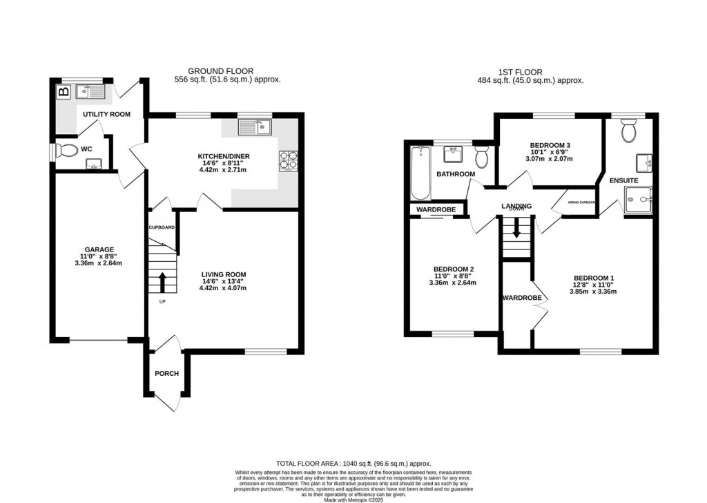 Floorplans For James Way, Hucclecote, Gloucester